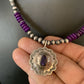 Navajo Purple Sugilite Pendant Necklace | Sterling Silver | Authentic Native American Handmade | 13844