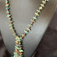 Santo Domingo | Shell Turquoise Bead Pendant Necklace | 26" | Authentic Native American Handmade | 12530