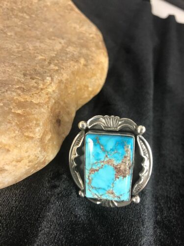 Turquoise Ring | Sterling Silver | Handmade | Sz 8.5 | 13930