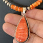 Navajo Pearls Sterling Silver Necklace | Spiny Oyster Cluster Naja Pendant | 599