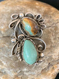 Navajo Multi-Stone Turquoise Ring | Sterling Silver | Sz 10.5 | Native American Handmade | 3230