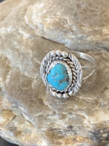 Navajo Blue Kingman Turquoise Ring | Sterling Silver | Sz 6 | Authentic Native American Handmade | 12456
