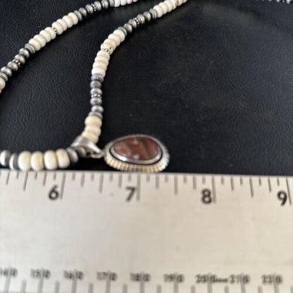 Navajo Wild Horse Turquoise Necklace Pendant | Sterling Silver | Authentic Native American Handmade | 14604