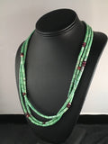 Navajo Spiny Oyster & Turquoise Bead Necklace | Sterling Silver | 21" | Authentic Native American Handmade | 8720