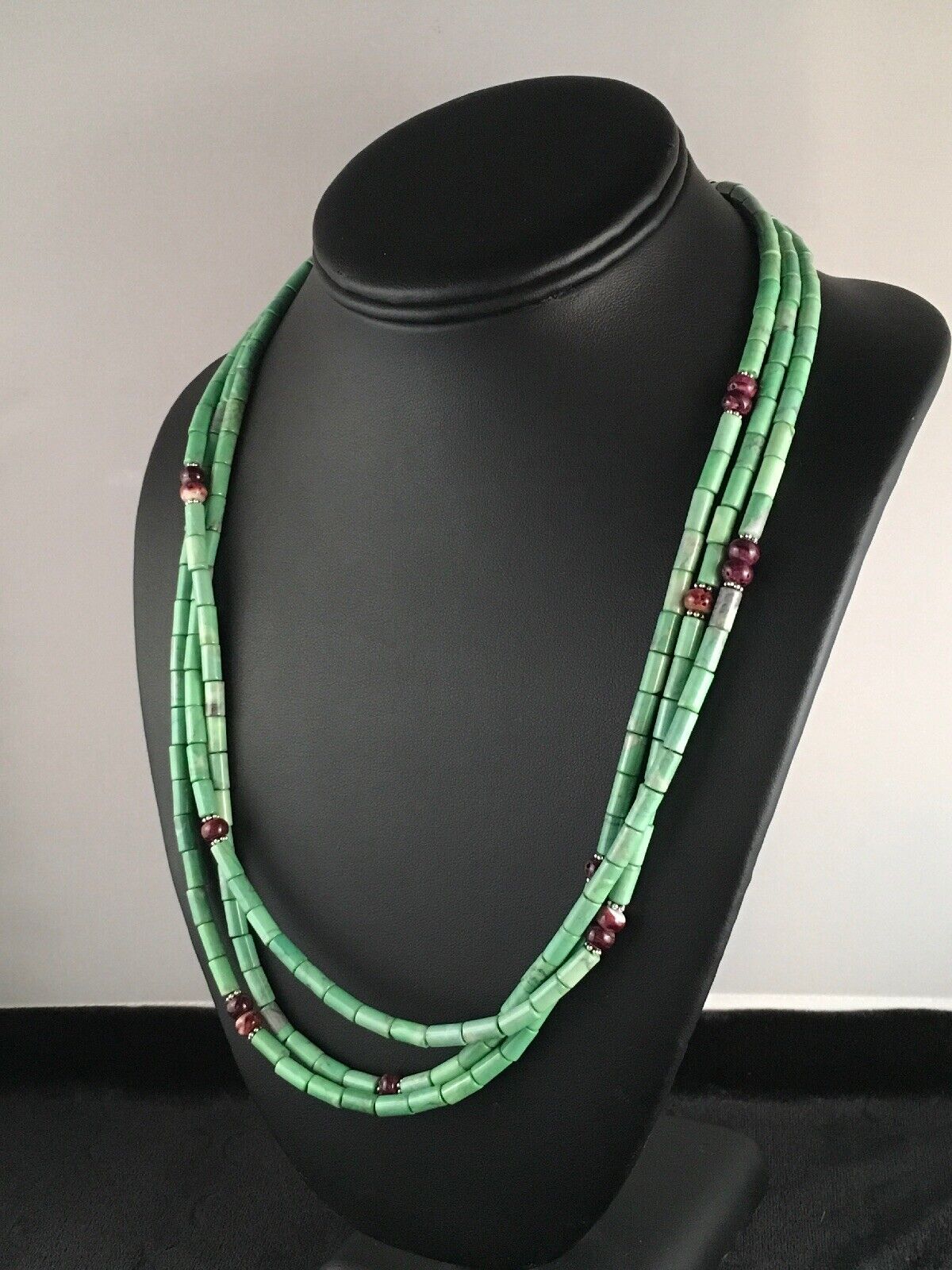 Navajo Spiny Oyster & Turquoise Bead Necklace | Sterling Silver | 21" | Authentic Native American Handmade | 8720
