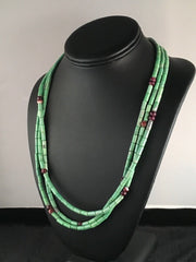 Navajo Spiny Oyster & Turquoise Bead Necklace | Sterling Silver | 21" | Authentic Native American Handmade | 8720