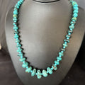 Navajo Pearls Sterling Silver Blue Spiderweb Turquoise Necklace | Authentic Native American | 26" | 14358