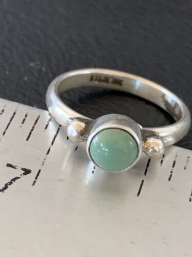 Navajo Green Turquoise Ring | Sterling Silver | Sz 6.5 | Authentic Native American Handmade | 10816