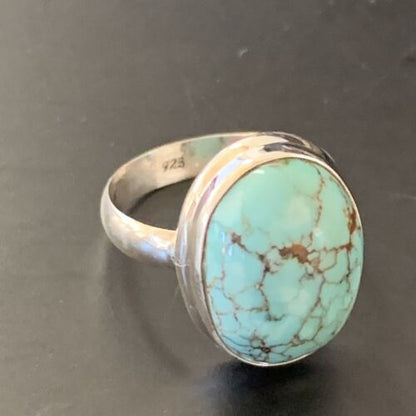 Navajo Blue Turquoise Ring | Sterling Silver | Sz 6 | Authentic Native American Handmade | 11427