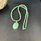 Navajo Green Turquoise Pendant Necklace | Sterling Silver | 21" | Authentic Native American Handmade | 14471