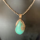 Men's Navajo Pearls Necklace with Blue Kingman Turquoise Pendant | Sterling Silver | Native American Handmade | 12600