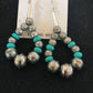 Navajo Turquoise Bead Earrings | Sterling Silver | Stamped | Native American | 10202