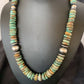 Navajo Pearls Green Turquoise Necklace | Sterling Silver | Authentic Native American | 21" | 12329
