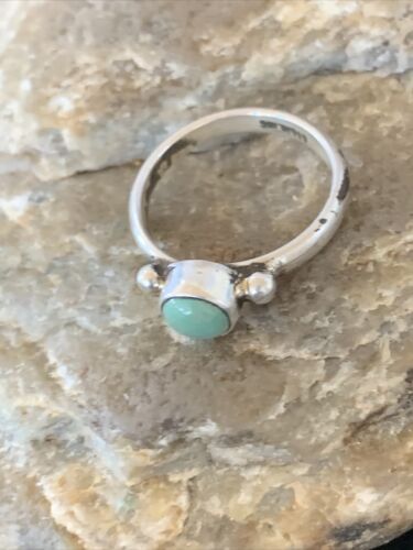 Navajo Green Turquoise Ring | Sterling Silver | Sz 6.5 | Authentic Native American Handmade | 10816