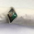 Navajo Opal & Turquoise Inlay Ring | Sterling Silver | Sz 6.5 | Authentic Native American Handmade | 1717