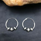 Navajo Sterling Silver Hoop Earrings | Authentic Native American Pearls | Handmade | 3108