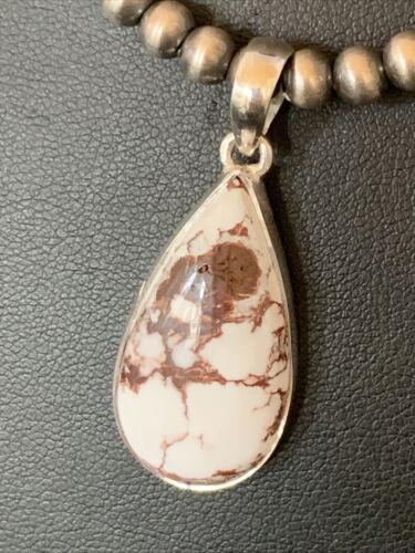 Navajo Wild Horse Turquoise Necklace Pendant | Sterling Silver | Authentic Native American Handmade | 12819