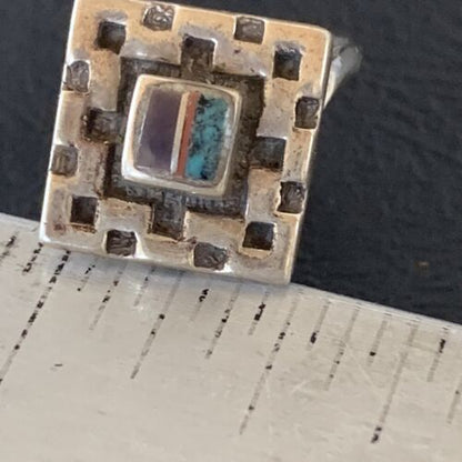 Southwestern Women's Navajo Blue Turquoise Sugilite Inlay Ring | Sz 7.5 | 11283 - Masha USA