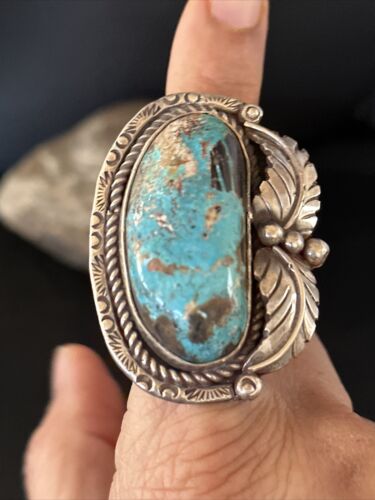 Sterling Silver Blue Kingman Turquoise Ring | Sz 10.5 | 00124
