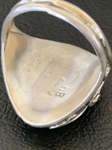 Navajo Blue Kingman Turquoise Feather Ring | Authentic Native American Sterling Silver | Multi-Stone | Sz 11.5 | 12223