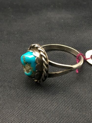 Native American Kingman Turquoise Navajo Ring | Sterling Silver | Sz 4.5 | 4450