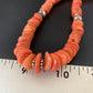 Native American Navajo Pink Coral Bead Necklace | Sterling Silver | 18" | 13228