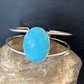 Minimalist Women's Blue Kingman Turquoise Cuff Bracelet | Sterling Silver | 12870