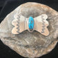 Kingman Turquoise Pin | Navajo Sterling Silver | Authentic Native American | 8666