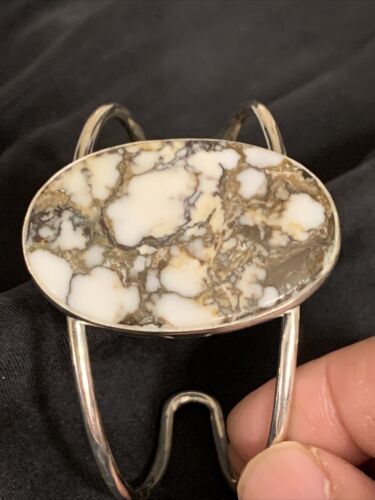Native American Women's Wild Horse Turquoise Cuff Bracelet | Sterling Silver | 10499