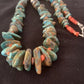 Navajo Green Turquoise & Spiny Oyster  Necklace | Sterling Silver | 26" Graduated | Authentic Native American | 609