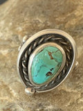 Southwestern Old Pawn Navajo Blue Turquoise Ring | Sterling Silver | Sz 6.5 | 2170