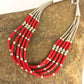 Navajo Red Stabilized Coral Heishi Sterling Silver Bracelet | 5-Strand | 7" | 13603