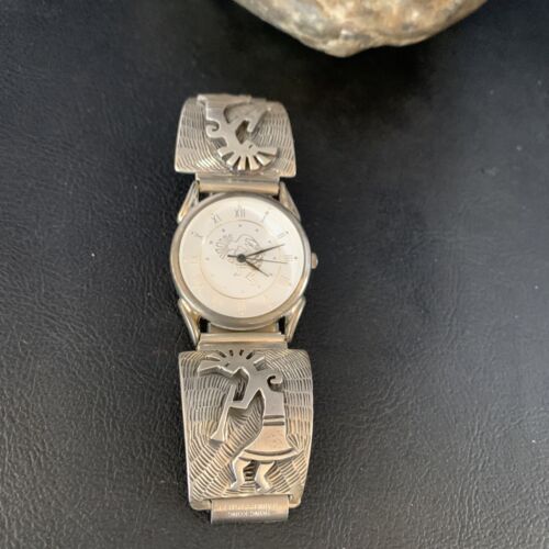 Navajo Kokopelli Sterling Silver Wrist-Watch Tips | Authentic Native American Jewelry | 14104