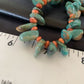 Navajo Green Turquoise & Red Spiny Oyster Necklace | Sterling Silver | Authentic Native American Handmade | 20" | 13221