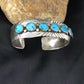 Navajo Blue Kingman Turquoise Cuff Bracelet | Sterling Silver | Authentic Native American Handmade | 1962