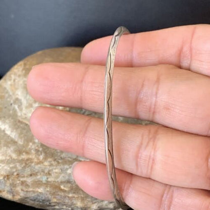 Navajo Stamped Cuff Bracelet | Sterling Silver | Authentic Native American Handmade | 1605