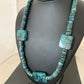 Native American Rustic Turquoise Nugget Heishi Bead Necklace | Sterling Silver | 22" | 1397