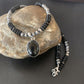 Native American Men's Navajo Pearl Necklace Pendant | Sterling Silver Black Onyx | 11905