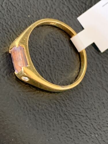 Navajo Women's Purple Amethyst Ring | Sterling Silver Gold Plated | Sz 9 | Authentic Native American Handmade | 01799