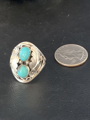Navajo Kingman Turquoise Multi-Stone Ring | Authentic Native American Sterling Silver | Sz 11.5 | 14174