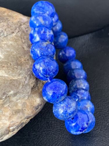 Native American Lapis Bead Bracelet | Stretch | 7.5" Adjustable | 10706