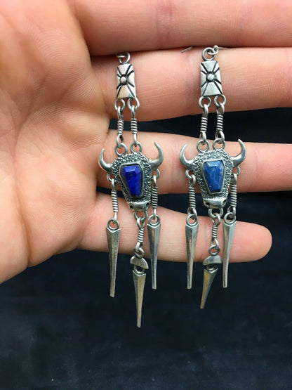 Southwestern Lapis Dangle  Earrings | Sterling Silver | 4518