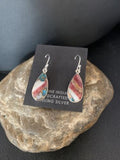 Navajo Purple Spiny Oyster Turquoise Dangle Earrings | Sterling Silver | Authentic Native American Handmade | 14081