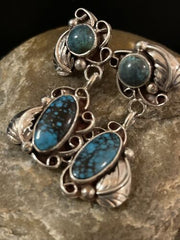 Handmade Navajo Spiderweb Turquoise Dangle Earrings | Sterling Silver | Authentic Native American | 2026
