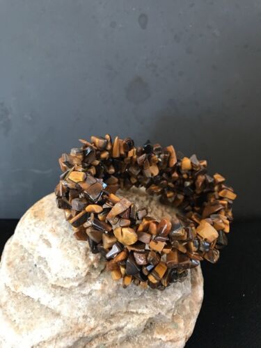 Men's Navajo Stretch Tigers Eye Stone Bracelet | Authentic Native American - Masha USA
