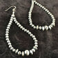 Navajo Pearls Sterling Silver Earrings | Handmade Native American Jewelry | Southwestern | 10200