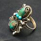 Navajo Multi-Stone Turquoise Ring | Sterling Silver | Sz 8.75 | Native American Handmade | 3182