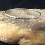 Southwestern Navajo Stamped Cuff Bracelet | Sterling Silver | Authentic Native American Handmade | 10254