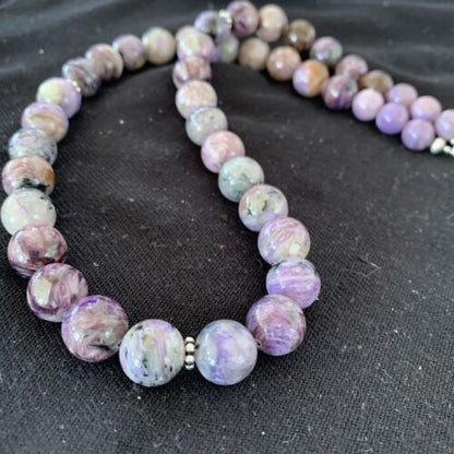 Navajo Charoite Necklace | Sterling Silver | 20" | Authentic Native American Handmade | 01491