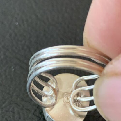 Adjustable Navajo Green Sonoran Turquoise Ring | Sterling Silver | Sz 6 | 02078